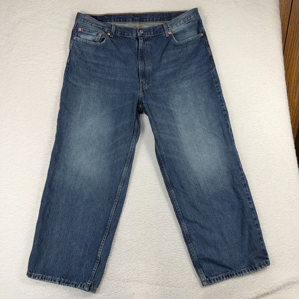 Levis 578 Baggy Jeans Mens 42x32 (41x28 Blue Denim 100% Cotton Wide Faded Skater
